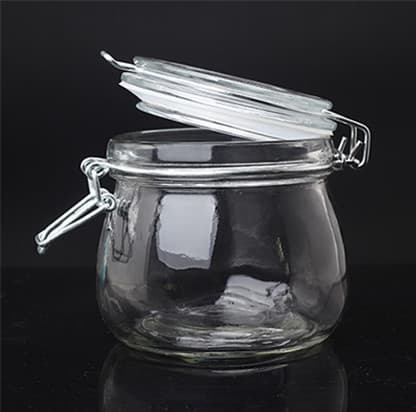 Clip lid glass pickles storage canister